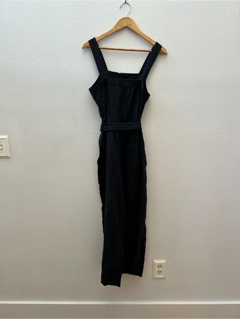EVERLANE black linen overalls